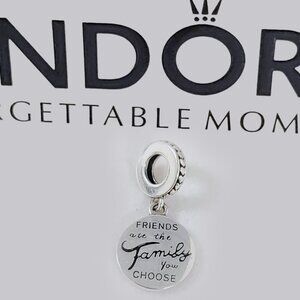 Pandora Friends Are Family Dangle Charm S925 Sterling Silver with box